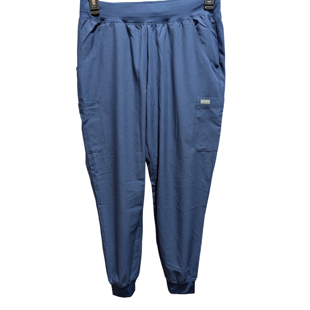 Maevn Jogger Scrub Pants Women Medium Blue Excellent Cargo Pocket Tapered Leg